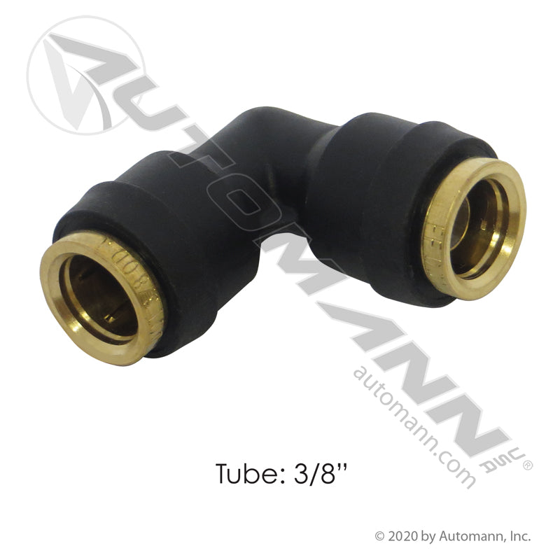 Push-to-Connect Union Elbow - DOT 3/8" 90 Degree Air Brake Fitting - Parker 365PTC-6 Tectran QL1365-6 177.12C656