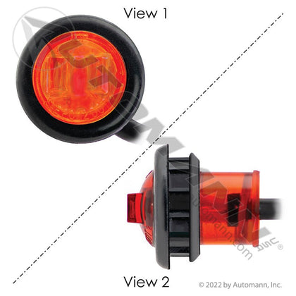 Marker Light LED 3/4in Round Red 25-Pack - .180 Bullet Terminals SAE P2PC - Trucklite 33050R3 571.LD33PR1-BLT-25