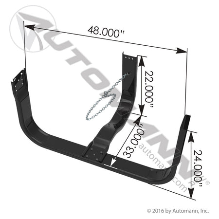Spare Tire Carrier Rack - Single Tire to 12 x 24.5in - Fleet Engineers 98100159 573.30001