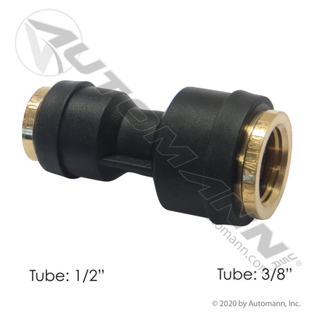 PLC Reducing Union Connector - DOT 1/2" x 3/8" Air Brake - SMC KV2H11-13 177.12C6286