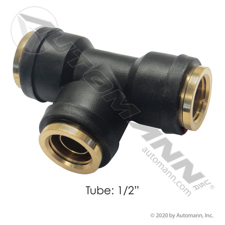 Push-to-Connect Union Tee - DOT 1/2" Air Brake Tube Fitting - Parker 364PTC-8 Tectran QL1364-8 177.12C648