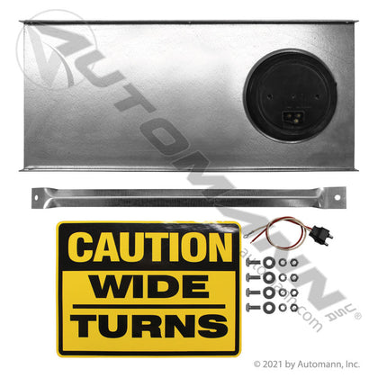 Wide Turn Signal LED Light with Caution Wide Turn Sign - 4 Inch Amber 7-Diode - Peterson 818WTA 571.LD46A7WT