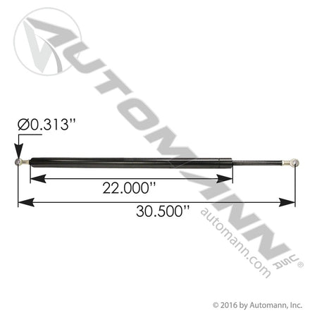Hood Strut Non-Locking - 30.5in Extended, Kenworth T680 / Peterbilt 579 - Replaces L716008 L71-6008 A99608
