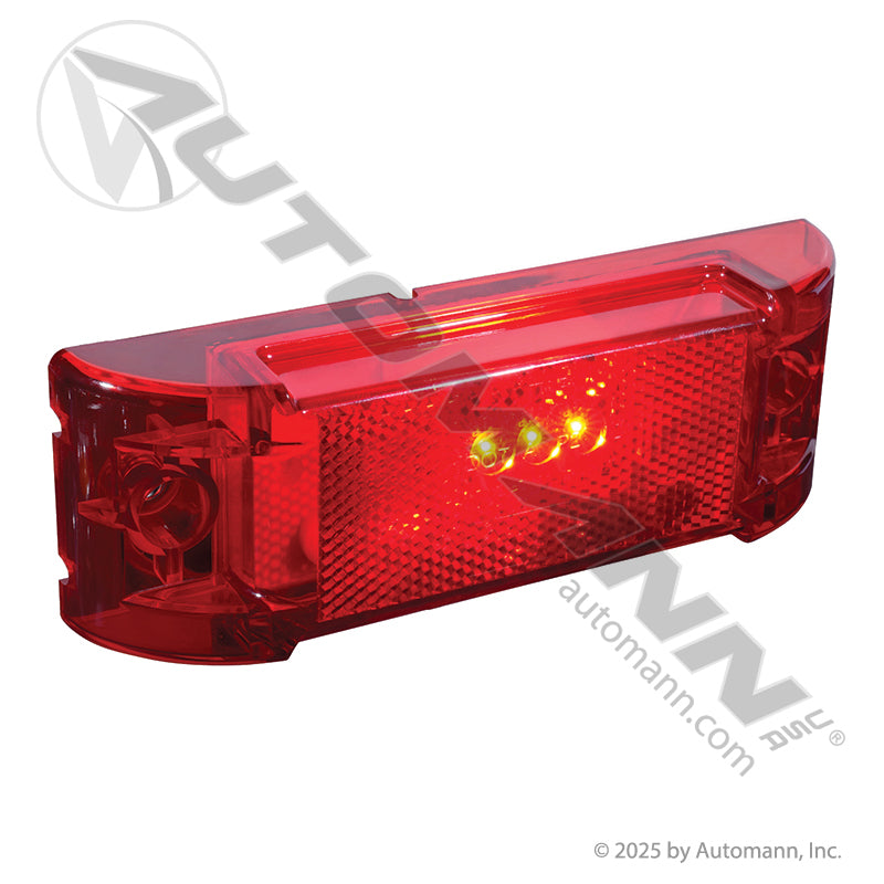 Reflex Marker & Clearance LED Light - 2 x 6 in Red 3-Diode with Pigtail - 2150 M20330R 571.LD21R3