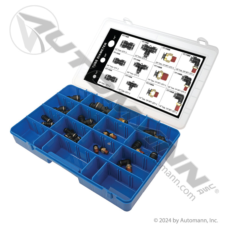 Composite DOT PLC Fitting Assortment Kit - Straight & Tee Unions, Male NPT Connectors - 177.1101KT