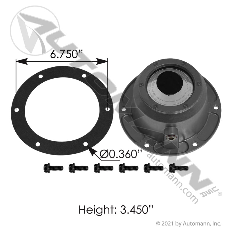 Aluminum Oil Hub Cap - TP Style Vented Center Fill, Magnetic Side Plug - CR 1869 Stemco 343-4195 180.CR1869