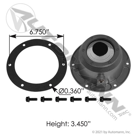 Aluminum Oil Hub Cap - TP Style Vented Center Fill, Magnetic Side Plug - CR 1869 Stemco 343-4195 180.CR1869