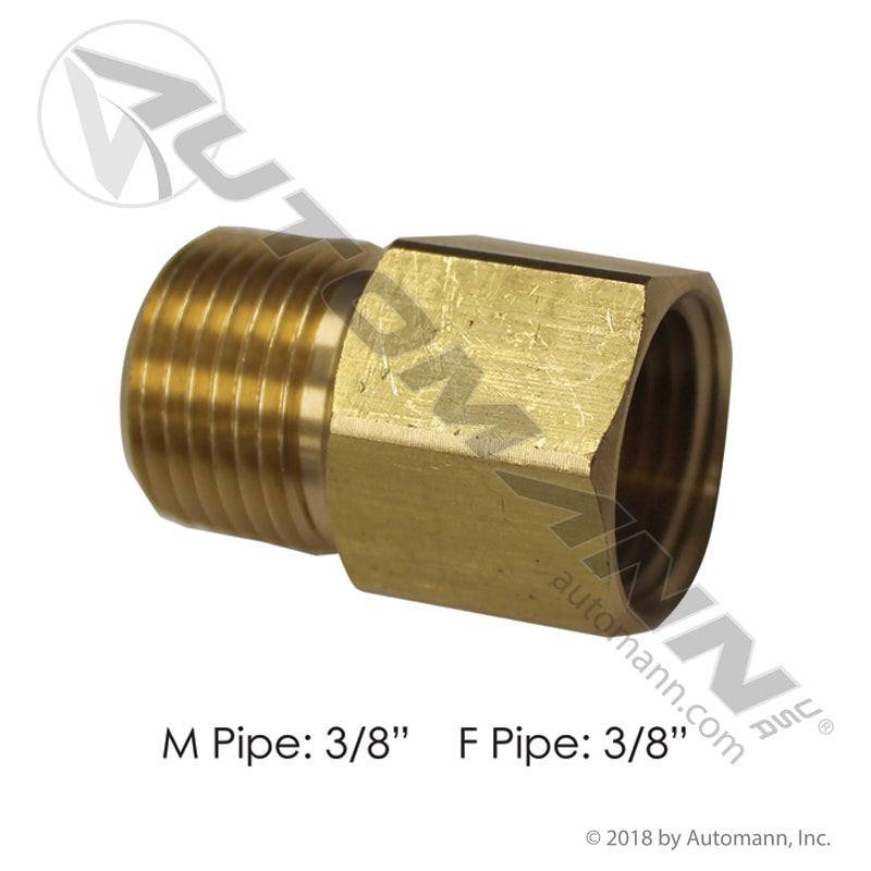 Brass Adapter - 3/8" NPT Male x 3/8" NPT Female Air Line Fitting - Replaces Eaton 3200X6 Parker 222P66 177.9120CC