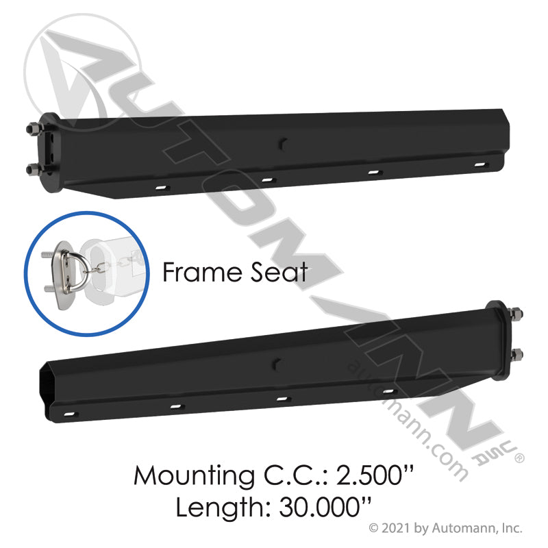 Spring-Loaded Mud Flap Hanger Kit - Black Straight Tapered Frame Seat 2.5in Bolt Spacing - Replaces Betts B7 B703000NTBK 562.490BFS