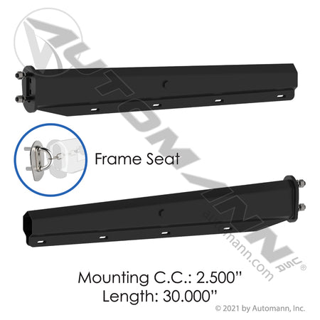Spring-Loaded Mud Flap Hanger Kit - Black Straight Tapered Frame Seat 2.5in Bolt Spacing - Replaces Betts B7 B703000NTBK 562.490BFS