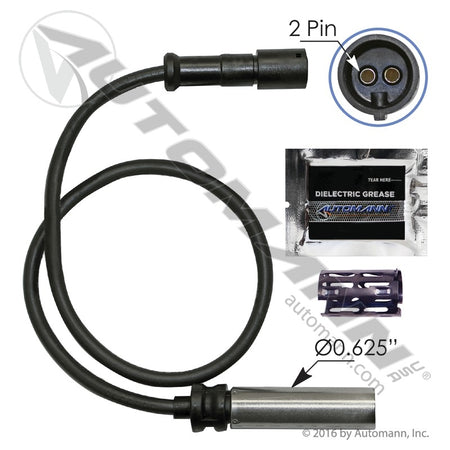 ABS Wheel Speed Sensor Kit - Straight Head 18in Cable - Haldex AL1027196 364528001 577.AL1027196