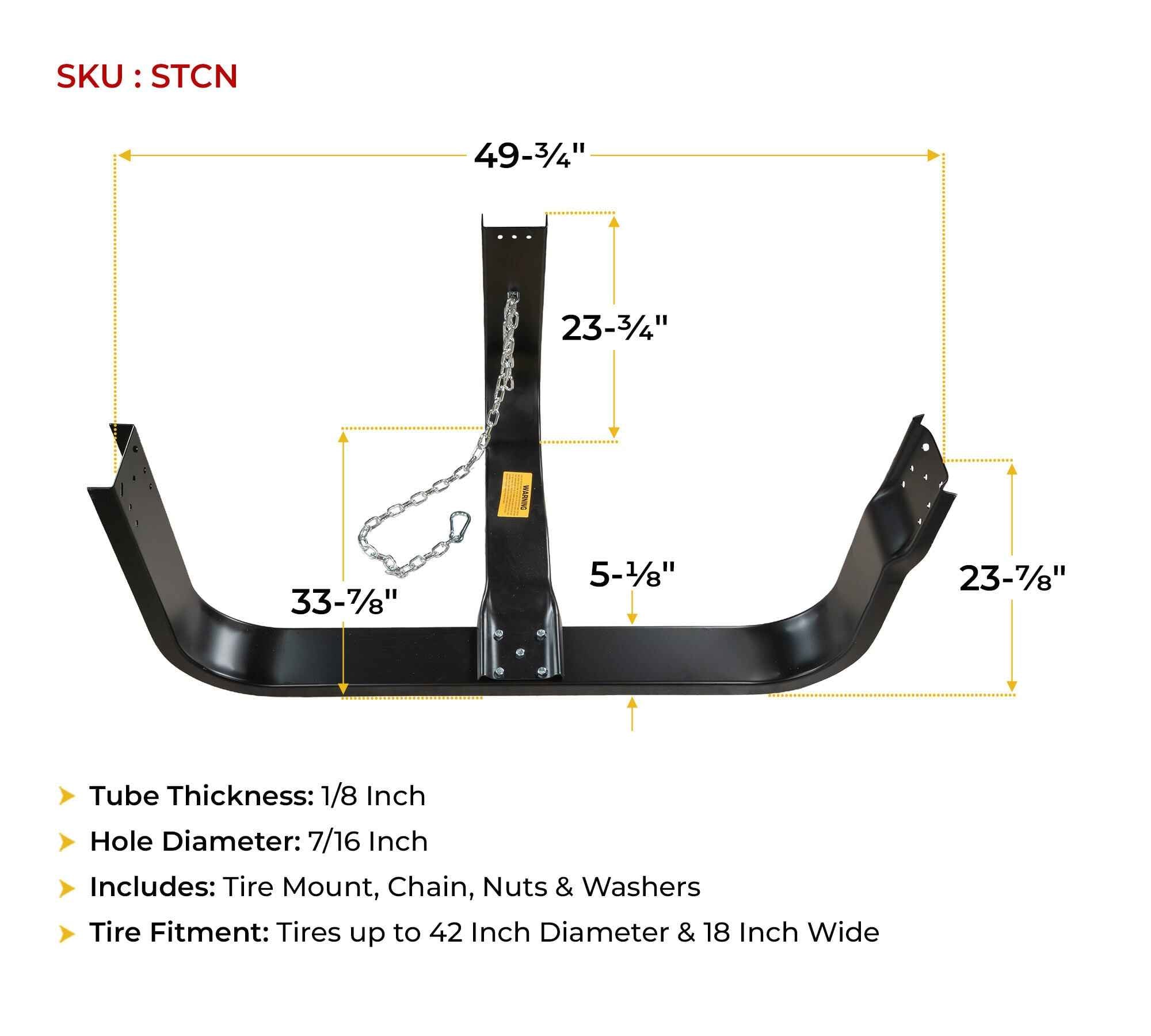 Trailer Spare Tire Mount – Nash Style Underbody Carrier – Fits Up to 42" Tires