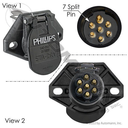 Phillips QCS 7 Way Socket – Quick - Change 7 - Pin Connector – Replaces 16 - 726 PHI16-726 - Phillips - FLEETPRO PARTS & TIRES