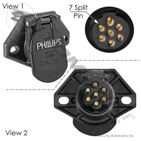 Phillips QCS 7 Way Socket – Quick-Change 7-Pin Connector – Replaces 16-726