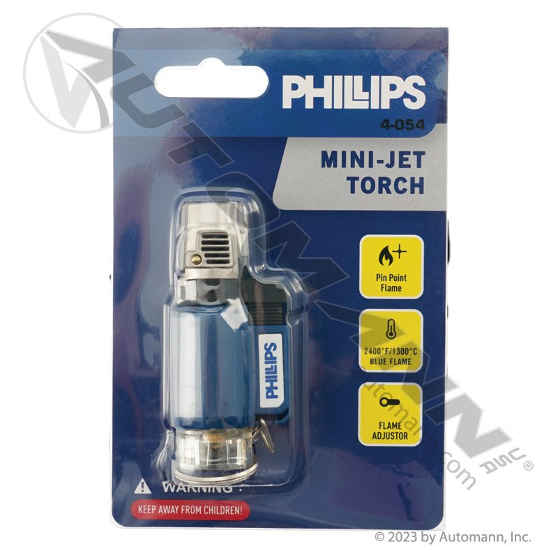 Mini-Jet Torch - Clamshell Packed Shop Tool for Heat Shrink and Solder Work - Phillips 4-054 PHI4-054 PHI4-054 - Phillips - FLEETPRO PARTS & TIRES