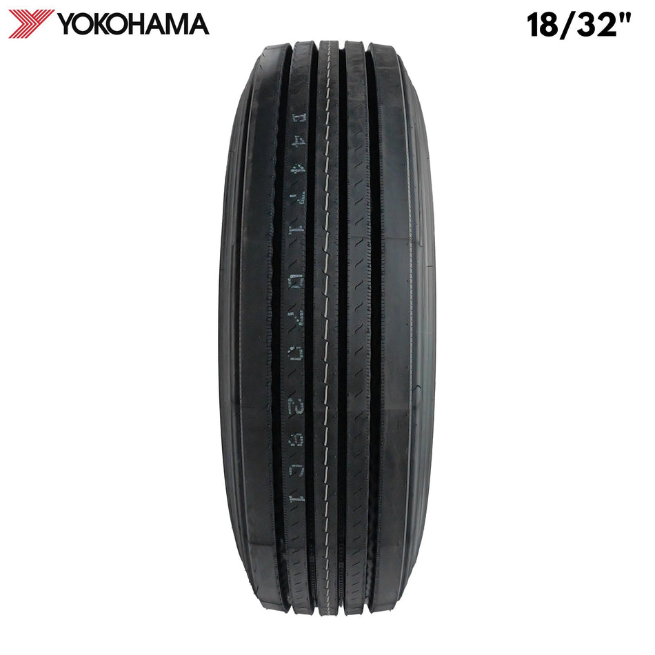 Yokohama RY617 Steer Tire 295/75R22.5 - 18/32" Tread Depth 16 - Ply RY617 - Yokohama - FLEETPRO PARTS & TIRES