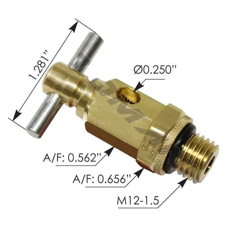 M12 Air Tank Drain Valve – Heavy Duty Brass – Replaces 170.V23038158