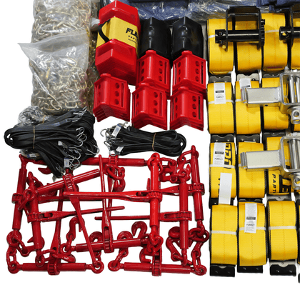 Step Deck Premium Set – Ultimate Cargo Control & Tarping Kit with Stake Pocket Winches StepDeck-Premium - FleetPro - FLEETPRO PARTS & TIRES
