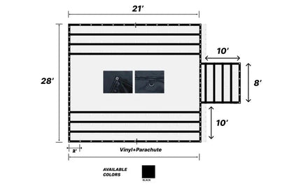 10' Drop Super Vinyl Lumber Tarp - 21’ x 28’ Heavy - Duty Black Flatbed Tarp SV10 - FleetPro - FLEETPRO PARTS & TIRES