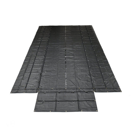4' Drop Super Vinyl Tarp - 16’ x 27’ Heavy - Duty Black Lumber Tarp SV4 - FleetPro - FLEETPRO PARTS & TIRES
