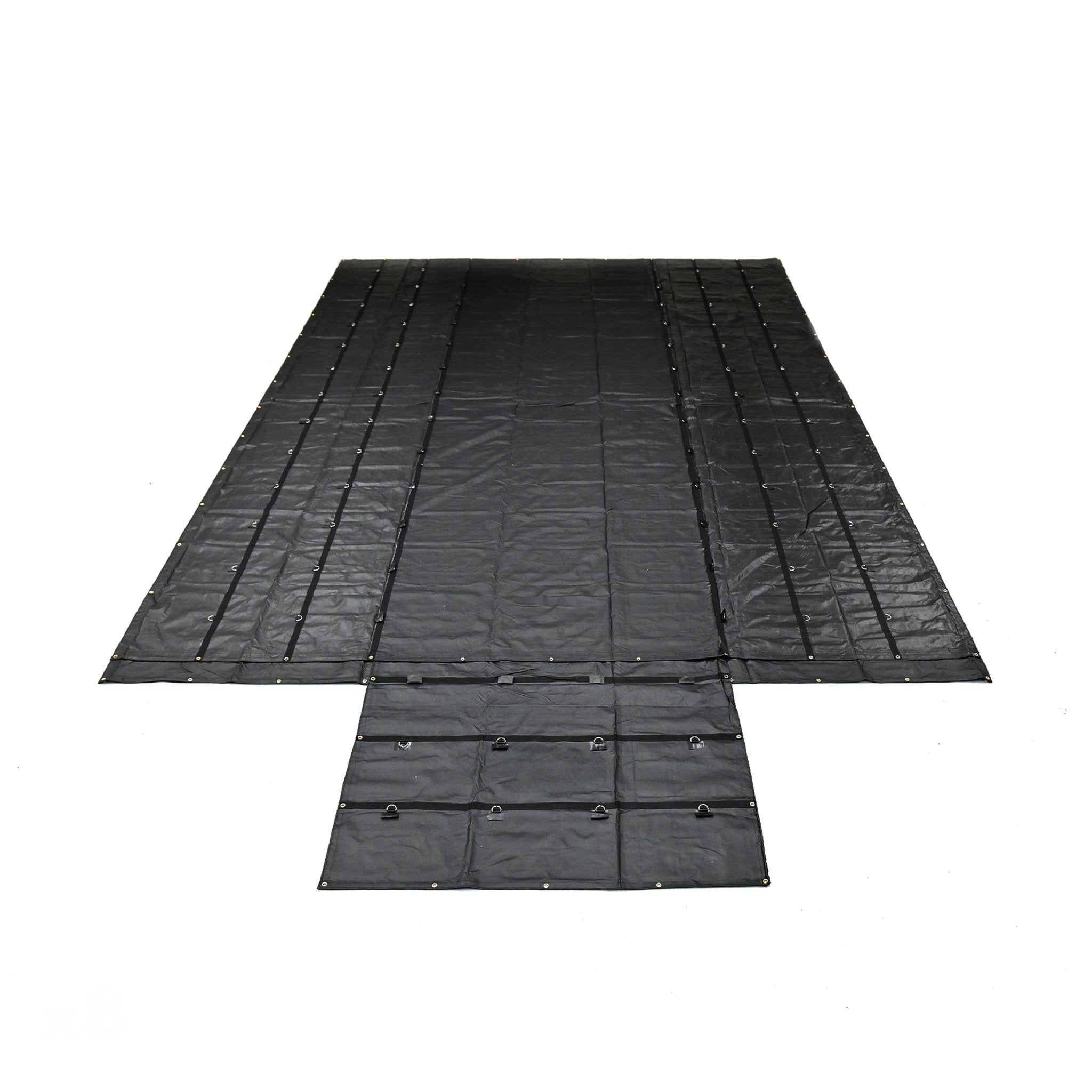 6' Drop Super Vinyl Lumber Tarp - 20' x 27' Heavy-Duty Black