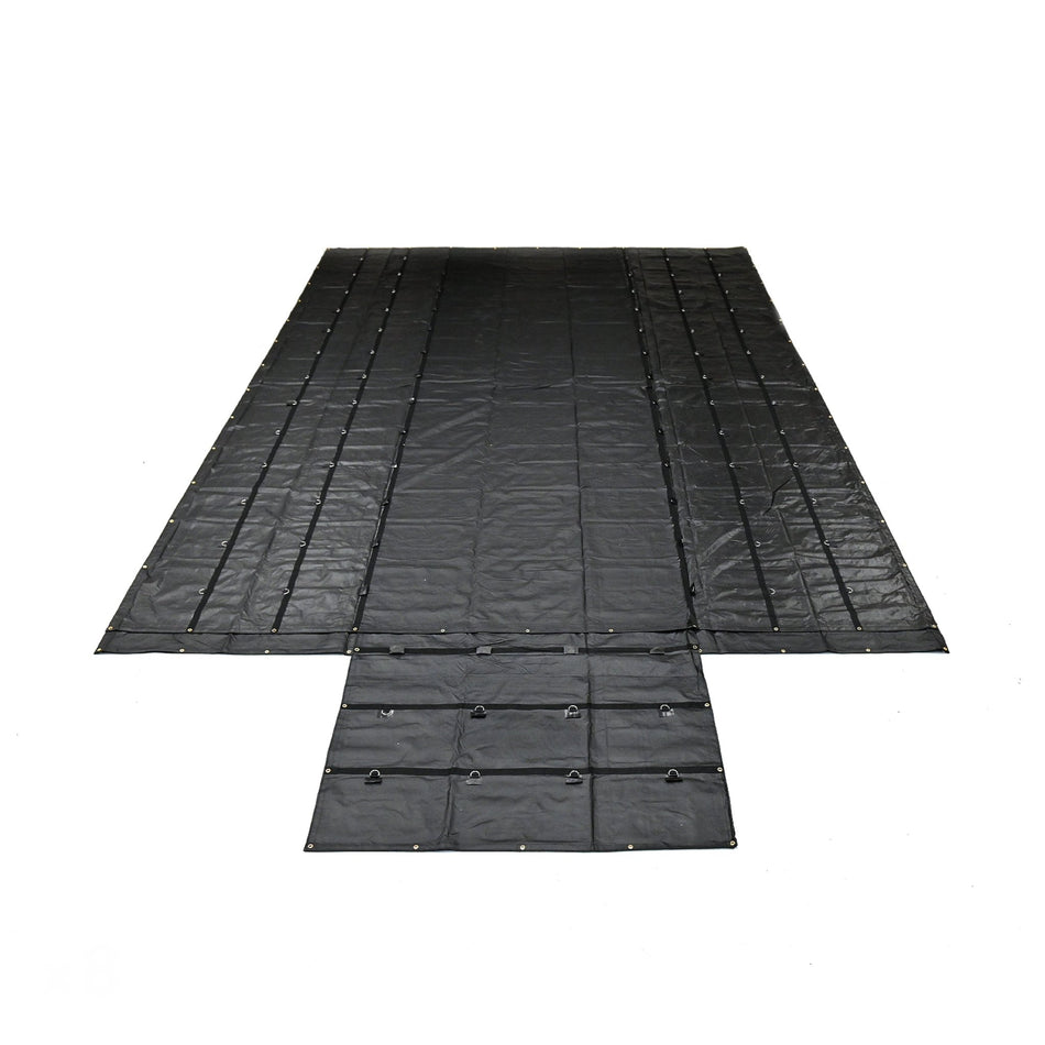 6' Drop Super Vinyl Lumber Tarp - 20’ x 27’ Heavy - Duty Black Flatbed Tarp SV6 - FleetPro - FLEETPRO PARTS & TIRES