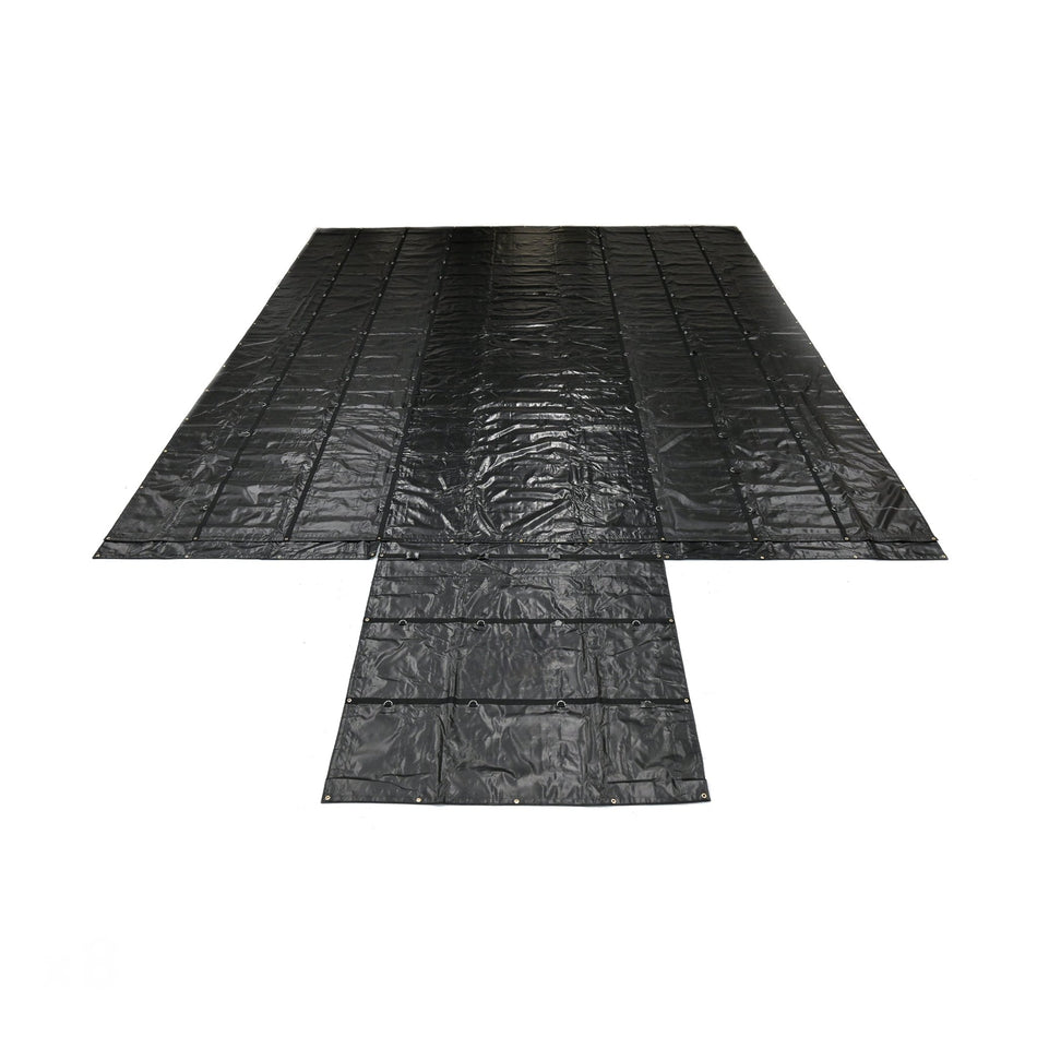 8' Drop Super Vinyl Lumber Tarp - 24’ x 27’ Heavy - Duty Black Flatbed Tarp SV8 - FleetPro - FLEETPRO PARTS & TIRES