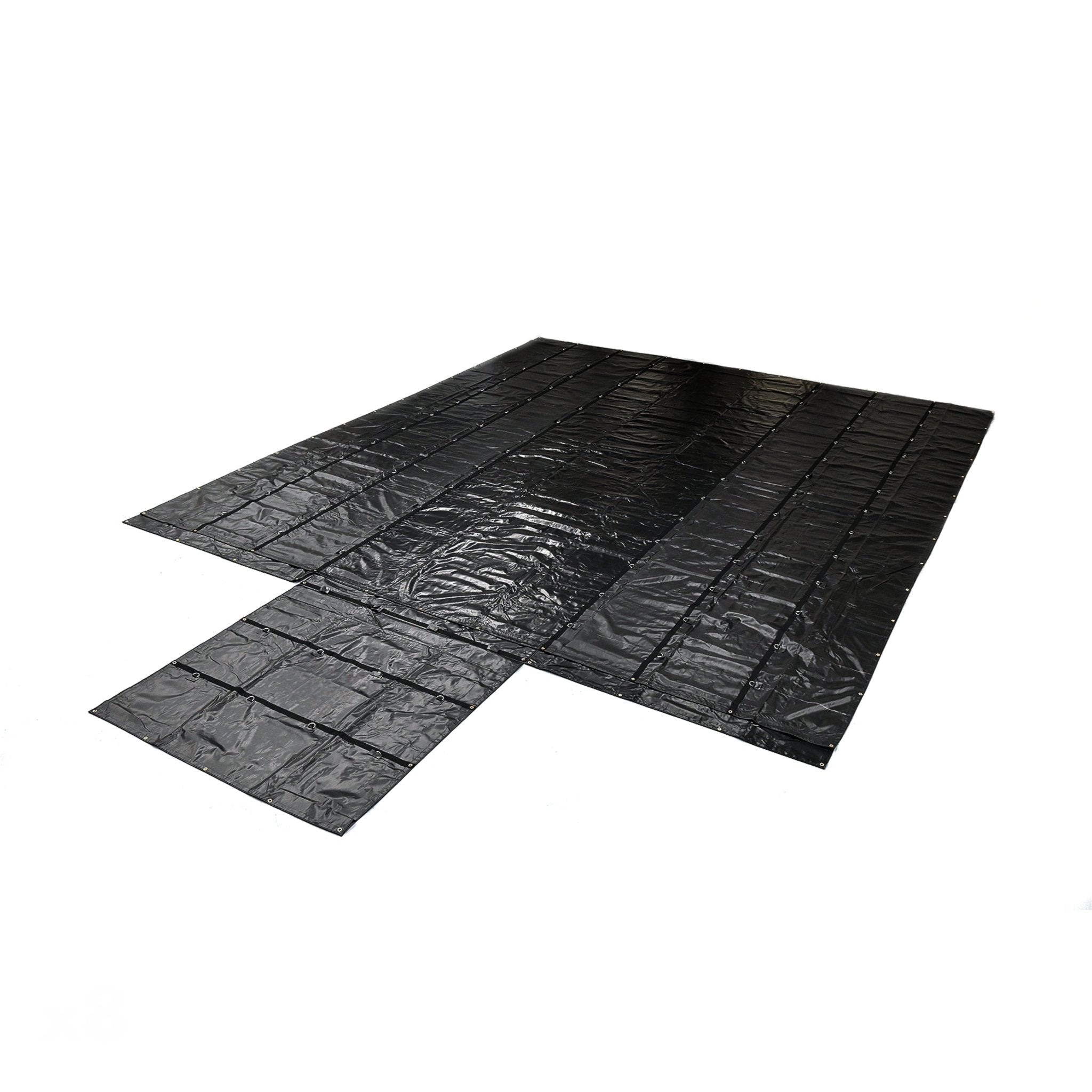 8' Drop Super Vinyl Lumber Tarp - 24’ x 27’ Heavy - Duty Black Flatbed Tarp SV8 - FleetPro - FLEETPRO PARTS & TIRES