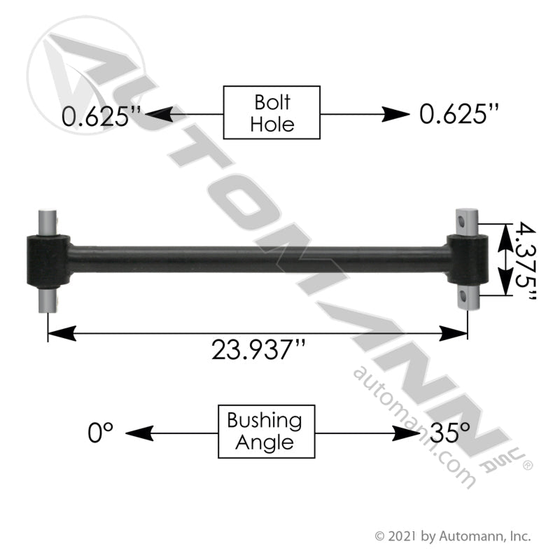 Freightliner Fixed Torque Rod Assembly – FAS I & FAS II – 23.93" – Replaces A16 - 16749 - 001 TMR514 - Automann - FLEETPRO PARTS & TIRES